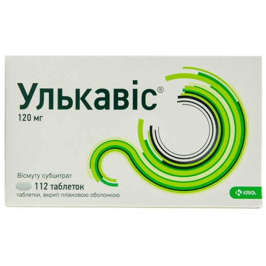 Улькавис 120мг №112 таб. (Висмута трикалия дицитрат)