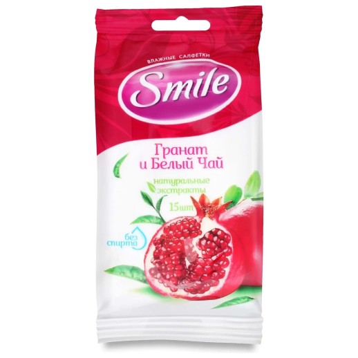 Салфетки влажные Smile Гранат/Белый чай №15