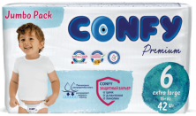 CONFY - Подгузники детские Premium Extra Large 6 №42 (15+кг)