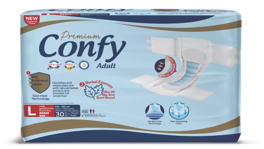 КОНФИ - Подгузники для взрослых Premium Adult №20 (размер-L) талия: 100-150 см 8 капель
