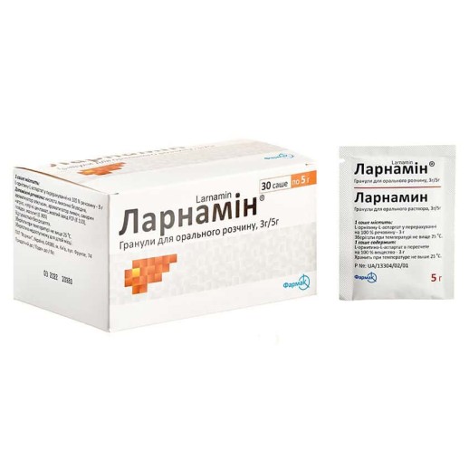 Ларнамин 3г/5г №30 сашe,гранулы (L-Орнитин-L-Аспартат)