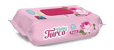 Салфетки влажные TURCO Rose №90 детские с крышечкой