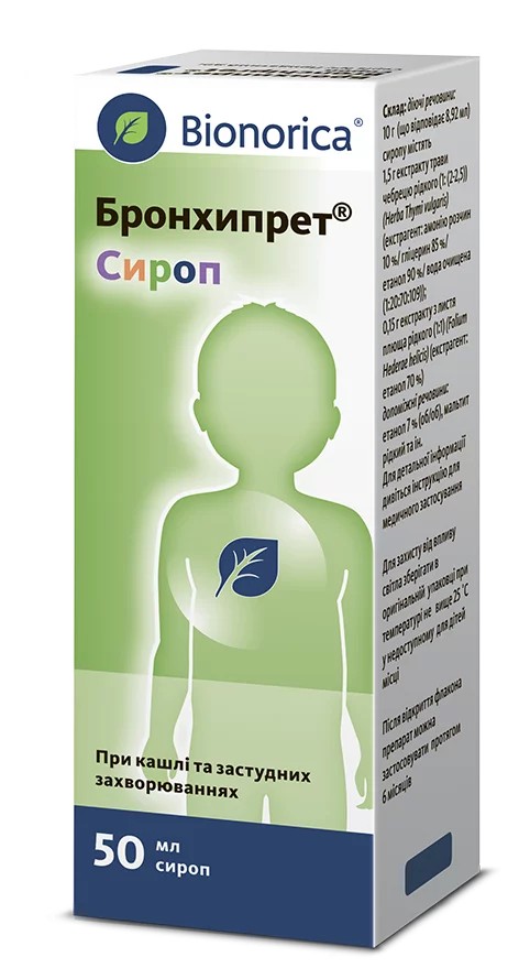 Бронхипрет 50мл сироп, жидкость для приёма внутрь