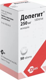 Допегит 250мг №50 таб. (Метилдопа) антигипертензивное ср-во