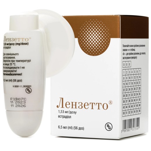 Лензетто 1,53мг/доза спрей трансдермальный/ р-р 6,5 мл 56доз (Эстрадиол)