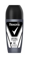 Дезодорант REXONA ролик мужской 50мл Invisible Black+ White