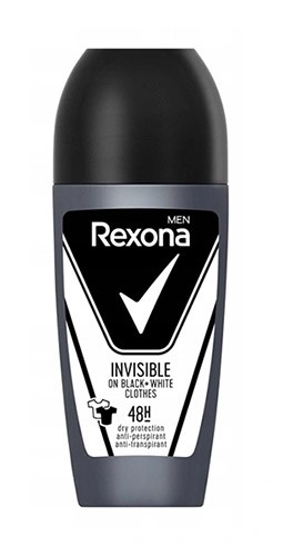 Дезодорант REXONA ролик мужской 50мл Invisible Black+ White