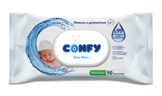КОНФИ - Салфетки влажные Sensitive №90 с крышечкой