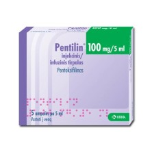 Пентилин 100мг/5мл №5 р-р для инъекций и инфузий (Пентоксифиллин)