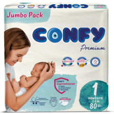 CONFY - Подгузники детские Premium Newborn 1 №80 (2-5кг)