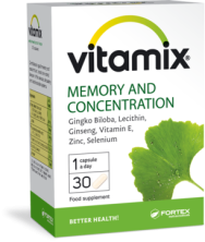 FORTEX - Vitamix Для Памяти и Концентрации №30 капс.(Гинкго-бил.,лецитин,женьшень, вит,E,цинк,селен