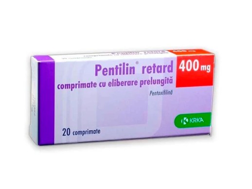 Пентилин ретард 400мг №20 таб. (Пентоксифиллин)