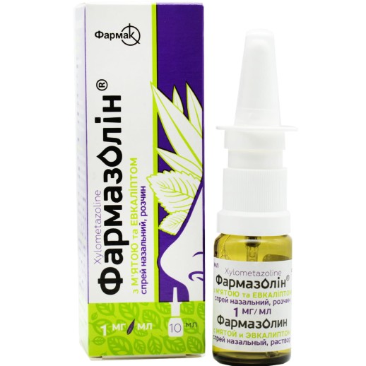 Фармазолин с Мятой и Эвкалиптом 0,1% спрей назальный 10мл