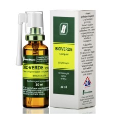 Биоверде 0,15% 30мл спрей орофаренгиальный (Бензидамин)