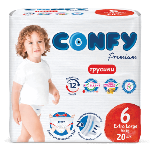 КОНФИ - Подгузники-трусики детские Premium Extra Large 6 №20 (15+кг)
