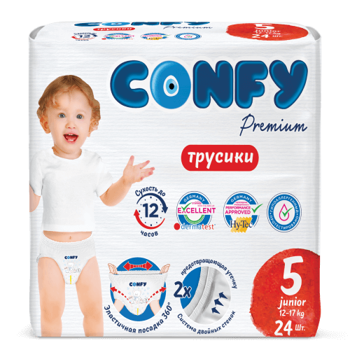КОНФИ - Подгузники-трусики детские Premium Junior 5 №24 (12-17кг)