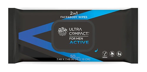 Салфетки влажные Ultra compact №50 Мужские Active д/лица и тела
