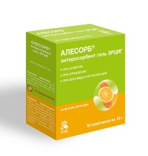 Алесорб 10г №18 пак., гель для приема внутрь вкус Апельсина (Энтеросорбент гель Эрциг)