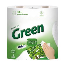 Полотенце бумажное Zebra Green №2 (3х-слойная)