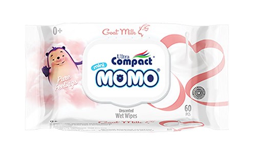 Салфетки влажные Ultra compact №60 MINI MOMO Milk Детские с крышечкой
