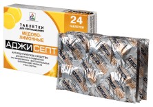 Аджисепт №24 Мед-Лимон таб.для рассасывания