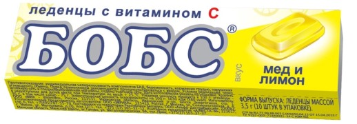 Леденцы БОБС со вкусом Меда и Лимона с вит.С №10