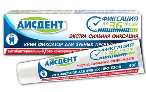 Айсдент Экстрасильный крем для фиксации зубных протезов 40г
