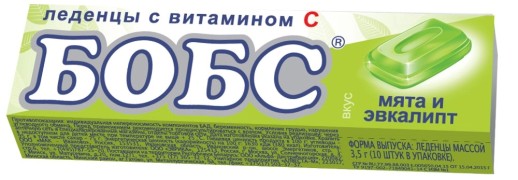 Леденцы БОБС со вкусом Мяты и Эвкалипта с вит.С №10