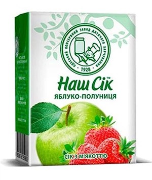 Сок НАШ СОК Яблоко/Клубника 0,2л