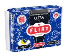 Прокладки ФЛИРТ Фэнтази Ultra NIGHT 7к №6 Cotton&Care