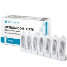 Метромикон Форте 750мг+200мг №7 супп.ваг.,пессарии (миконазол 100мг + метронидазол 750мг)