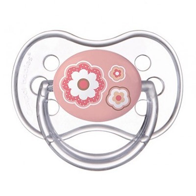 CANPOL - Пустышка силиконовая А круглая Розовые Цветочки