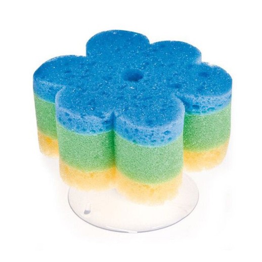 Губка для купания цветная с присоской