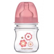 CANPOL - Бутылочка антиколиковая с широким горлом 120мл Розовый Цветок