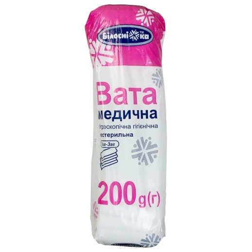 Вата 200г н/с зигзаг Белоснежка