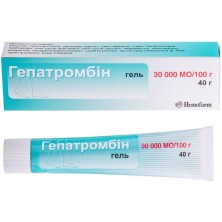 Гепатромбин 30 000 МЕ гель 40г (гепарин 30000МЕ  декспантенол250мг  аллантоин250мг)