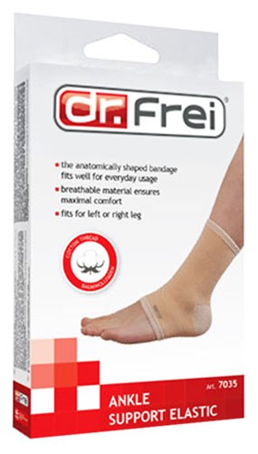 Бандаж для лодыжки эластичный Dr. Frei р-р XL арт.7035 (обхват лодыжки 33-38см) бежевый