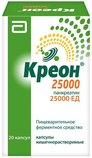 Креон 25 000 №20 капс. (Панкреатин 300мг)
