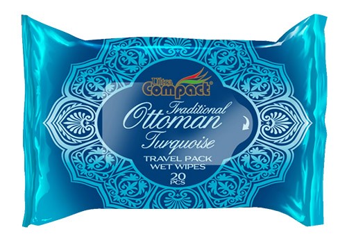Салфетки влажные Ultra compact №20 TRAVEL PACK OTTOMAN голубая