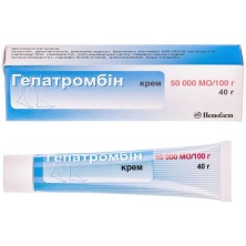 Гепатромбин 50 000 МЕ гель 40г (гепарин 50000МЕ  декспантенол 400мг  аллантоин 300мг)