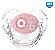 CANPOL - Пустышка силиконовая А симметричная Розовые Цветочки