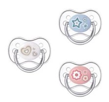 CANPOL - Пустышка силиконовая А симметричная Сердечки, Цветочки, Звездочки