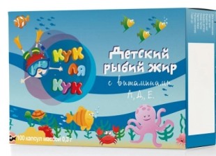 Рыбий жир Кук ля Кук Детский с витаминами А, Д, Е №100 капс.