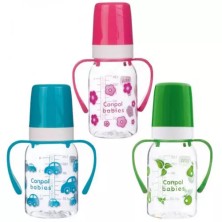 CANPOL - Бутылочка пластиковая 120мл с рисунком и ручкой