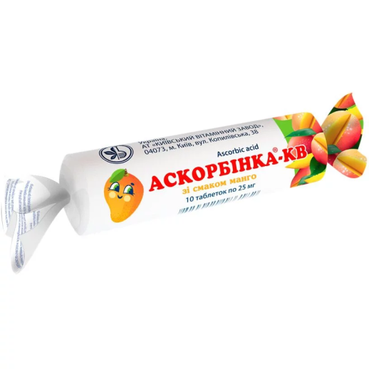 Аскорбиновая к-та 25мг №10 Манго
