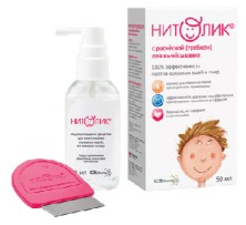 Нитолик 50мл противопедикулезное ср-во (в комплекте с гребнем и насадкой-распылителем)