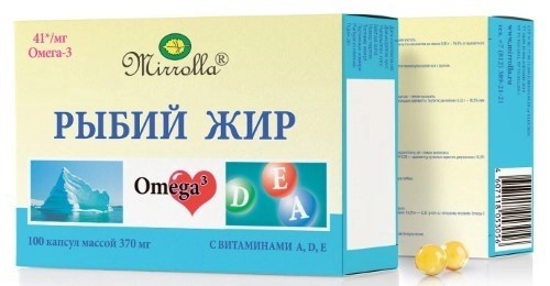Рыбий жир Мирролла с вит.А, Д, Е №100 капс.