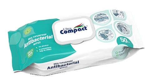 Салфетки влажные Ultra compact №50 Антибактериальные (Многофункциональные)