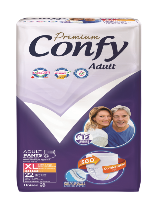 КОНФИ - Трусики впитывающие для взрослых Premium Adult №22 (размер-XL) талия: 120-170 см 6 кап.
