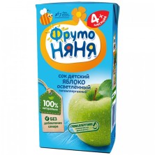 Сок ФрутоНяня яблочный осветленный 0,2л